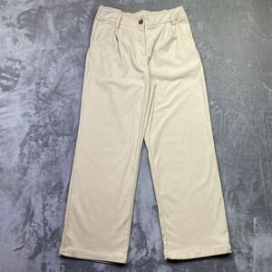 Halara Wide Leg Corduroy Pants Cream Casual Comfort Size M Fits 30" Boho Preppy